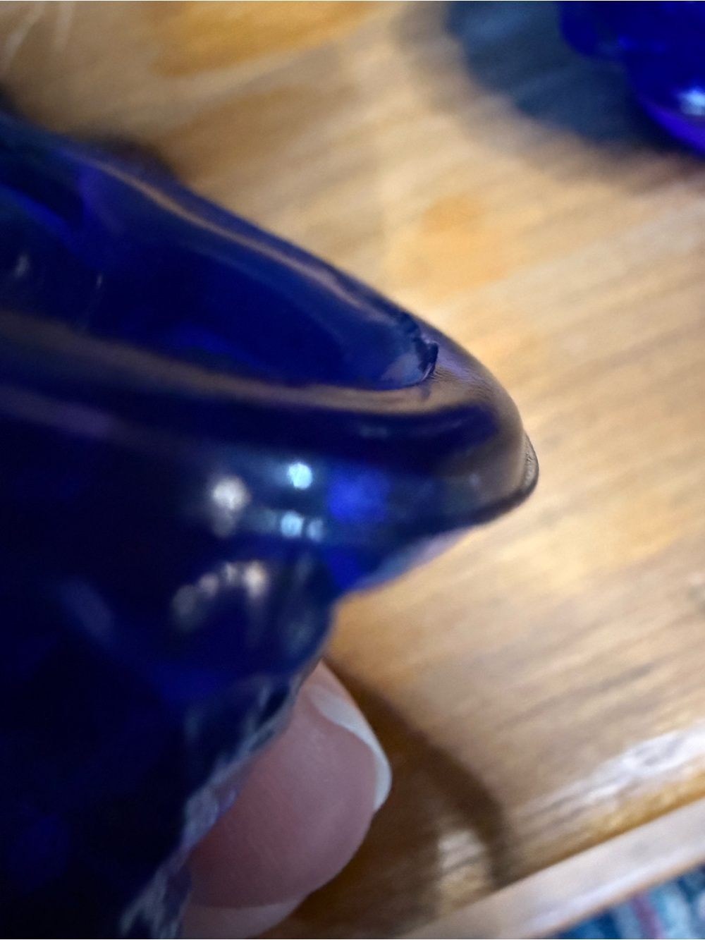 Mini Mosser Cobalt blue Cat on nest - not vintage - Picture 5 of 7